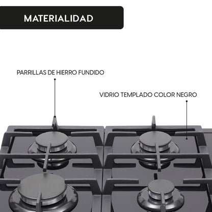 Encimera a Gas Crystal 4 Quemadores FDV - Caja Dañada-Encimeras a Gas