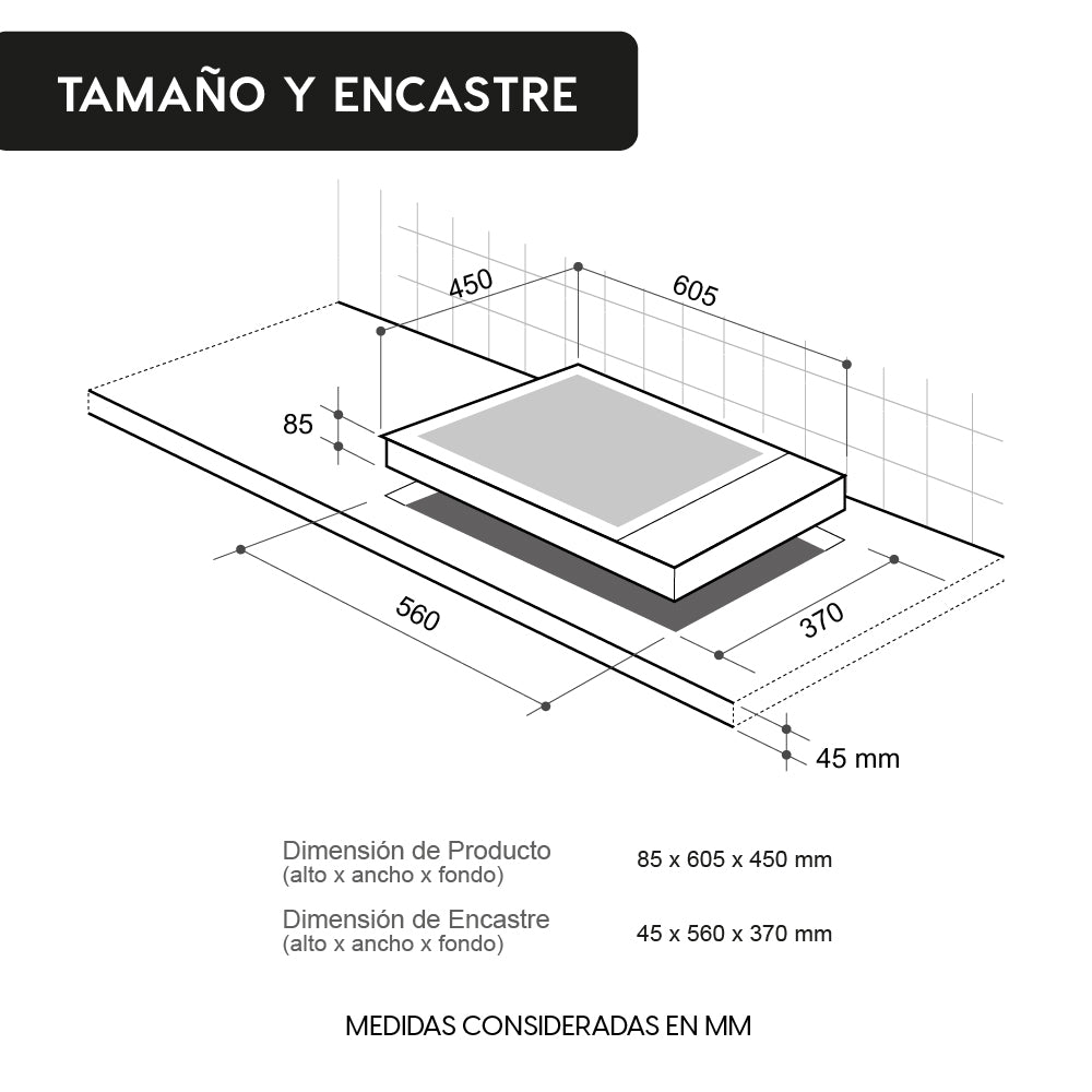 Encimera a Gas Crystal 4 Quemadores FDV - Caja Dañada-Encimeras a Gas