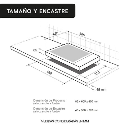 Encimera a Gas Crystal 4 Quemadores FDV - Caja Dañada-Encimeras a Gas