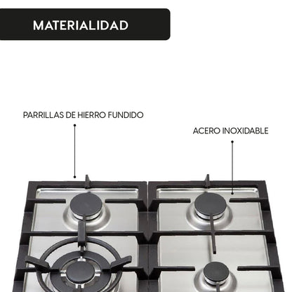 Encimera a Gas Design 4 Quemadores 60 cm FDV - Caja Dañada-Encimeras a Gas