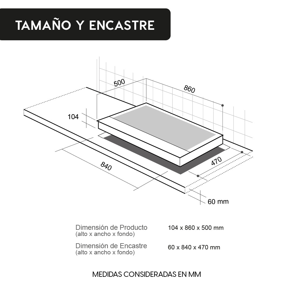 Encimera a Gas Design 5 Quemadores 90 cm FDV - Caja Dañada-Encimeras a Gas
