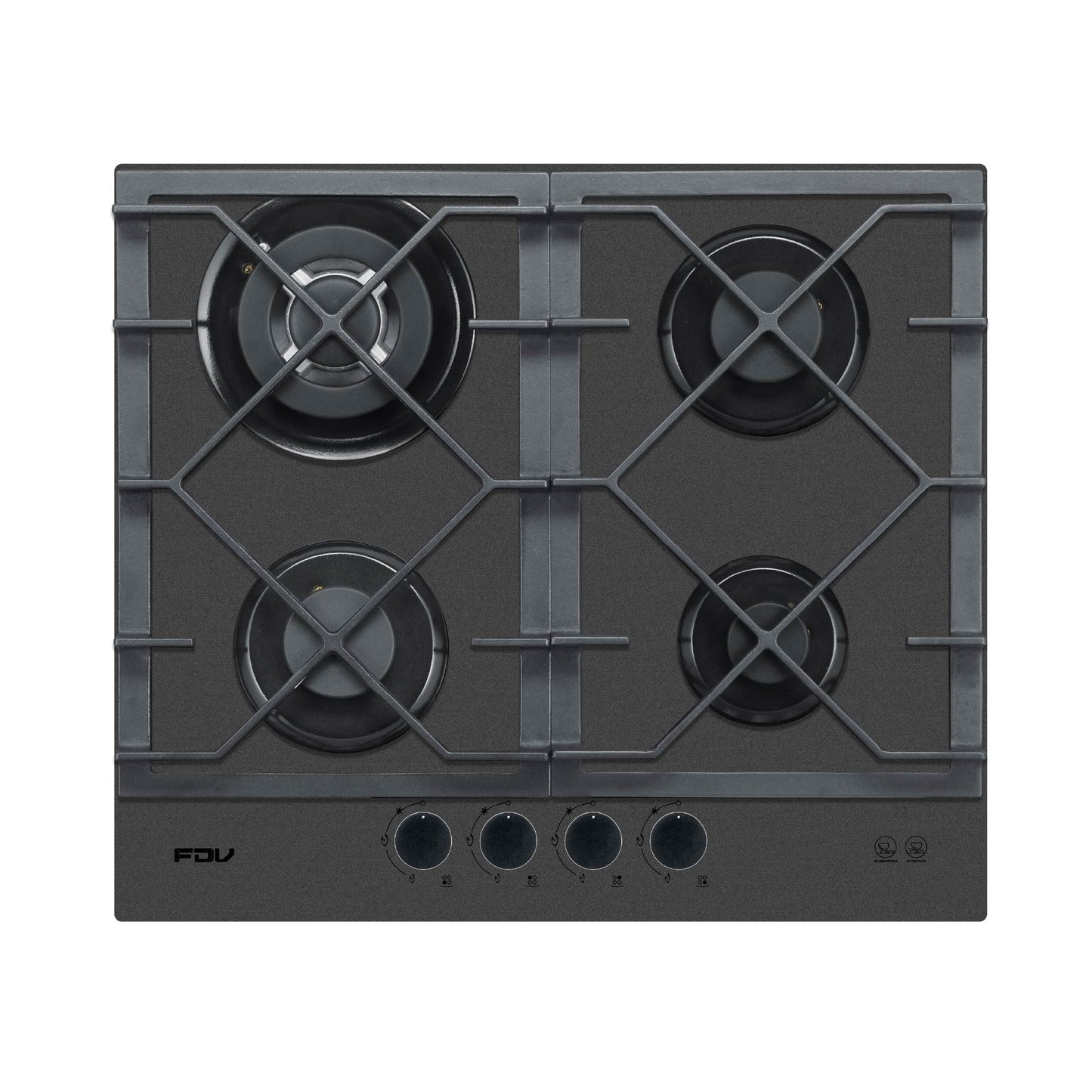 Encimera a Gas Signature 4 Quemadores Black Matt 60 cm FDV-Encimeras a Gas