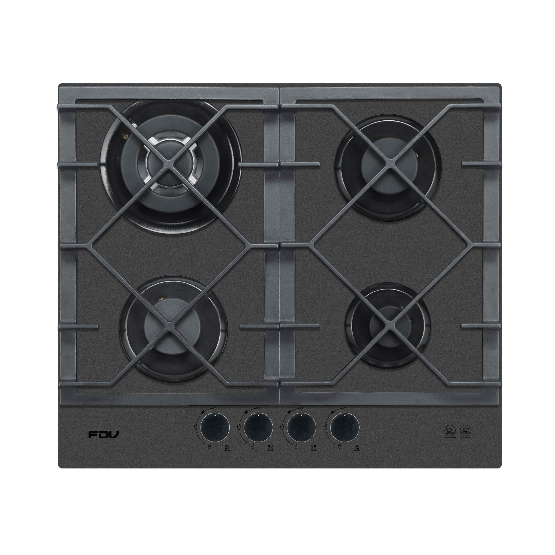 Encimera a Gas Signature 4 Quemadores Black Matt 60 cm FDV-Encimeras a Gas