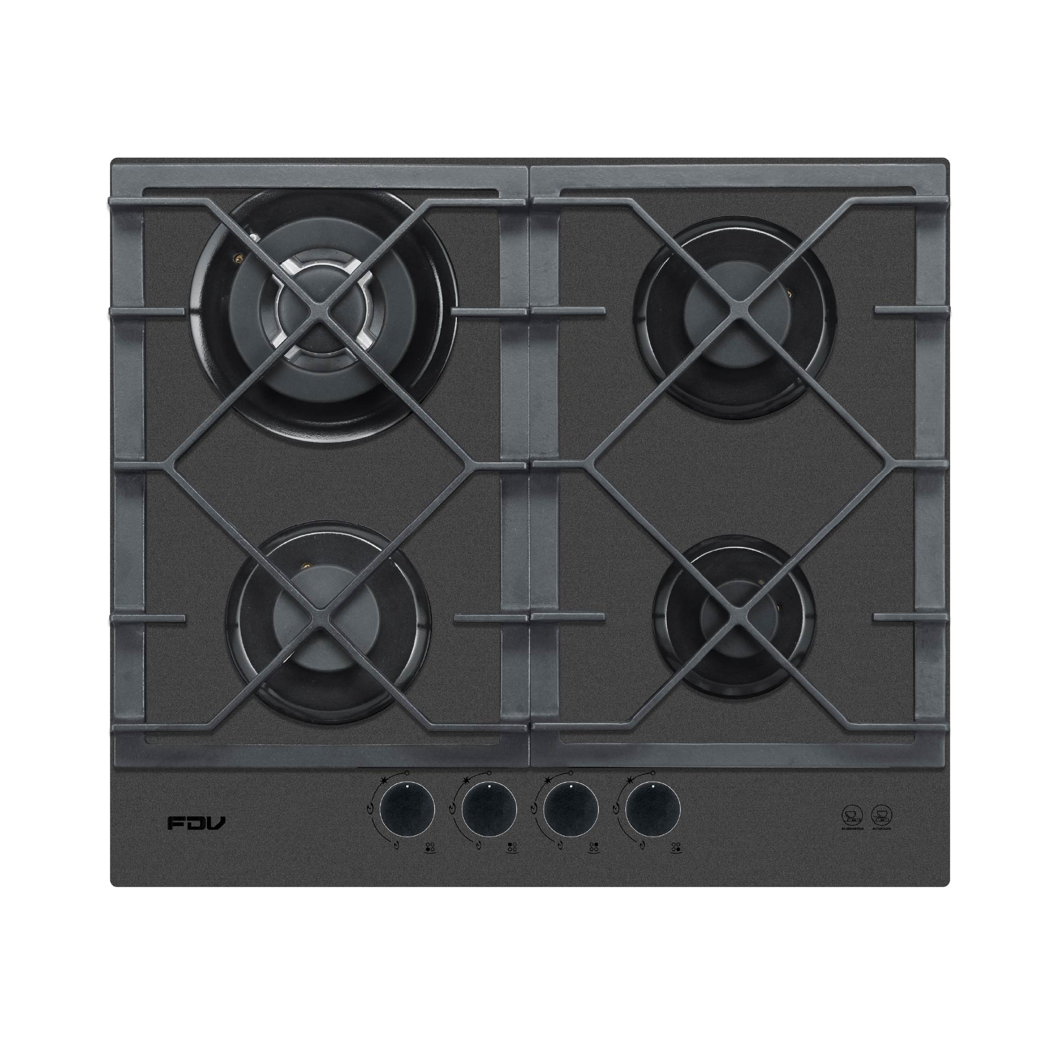 Encimera a Gas Signature 4 Quemadores Black Matt 60 cm FDV-Encimeras a Gas