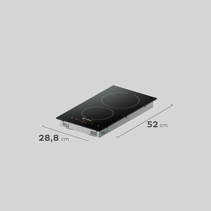 Encimera Eléctrica 2 Platos Mademsa Vitrocerámica VM2TR Mademsa-Encimeras Vitroceramicas