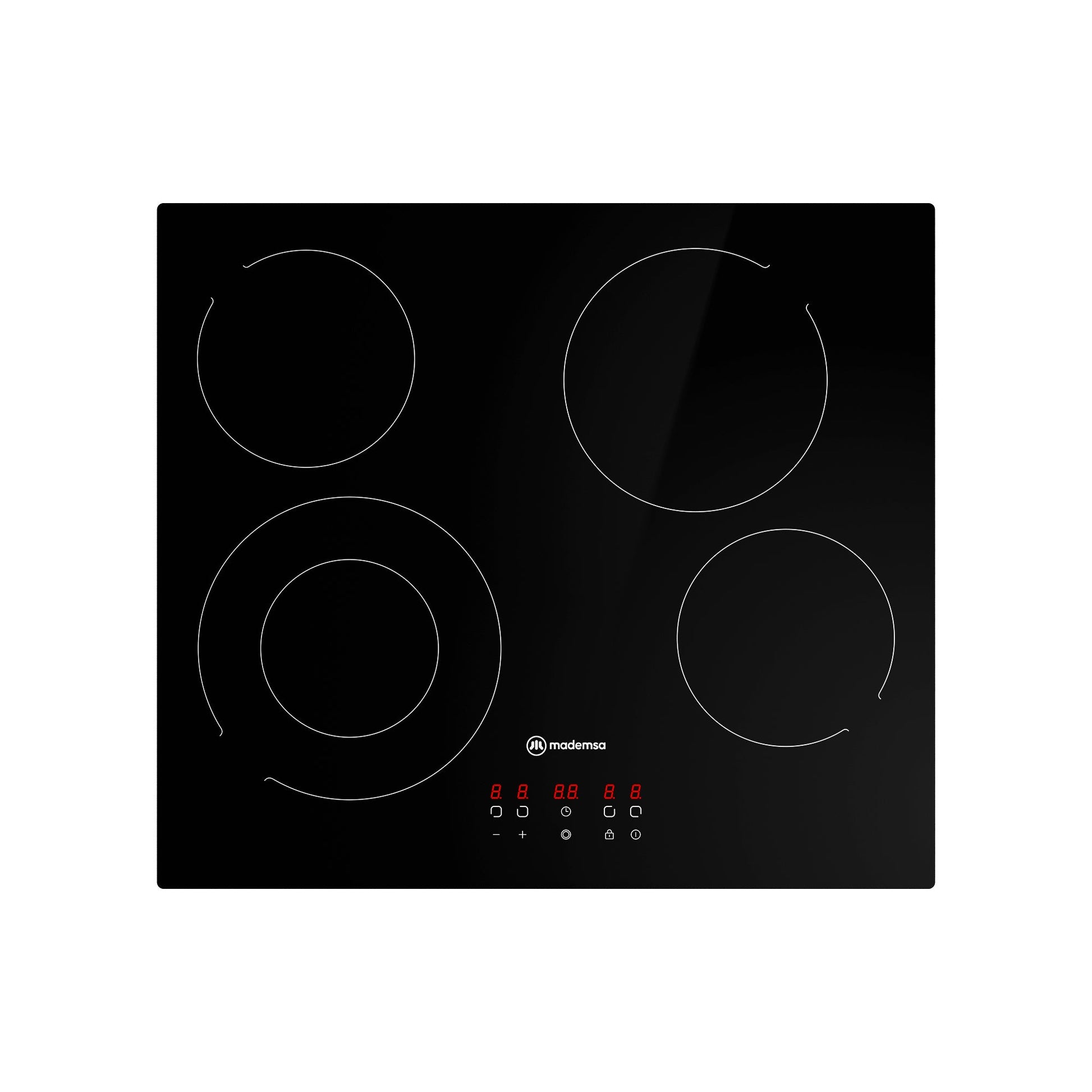 Encimera Eléctrica 4 Platos Mademsa Vitrocerámica VM4TR Mademsa-Encimeras Vitroceramicas