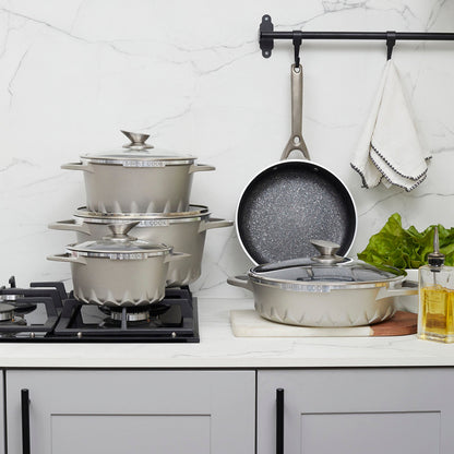 Encimera FDV Crystal 4G 60 BUT 2.0 + Batería Simple Cook Mont Blanc 9 pzs-Kits de Cocción