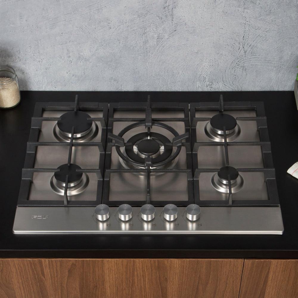 Encimera FDV Design 70 5GLSTX BUT + Bateria Simple Cook Lyon 6 pzs-Kits de Cocción