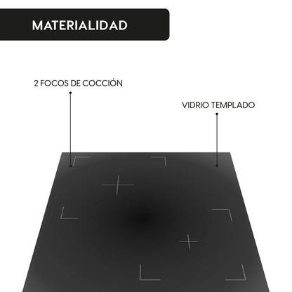 Encimera Vitrocerámica 2 Plus 2 Quemadores 35 cm Kubli - Caja Dañada-Encimeras Vitroceramicas