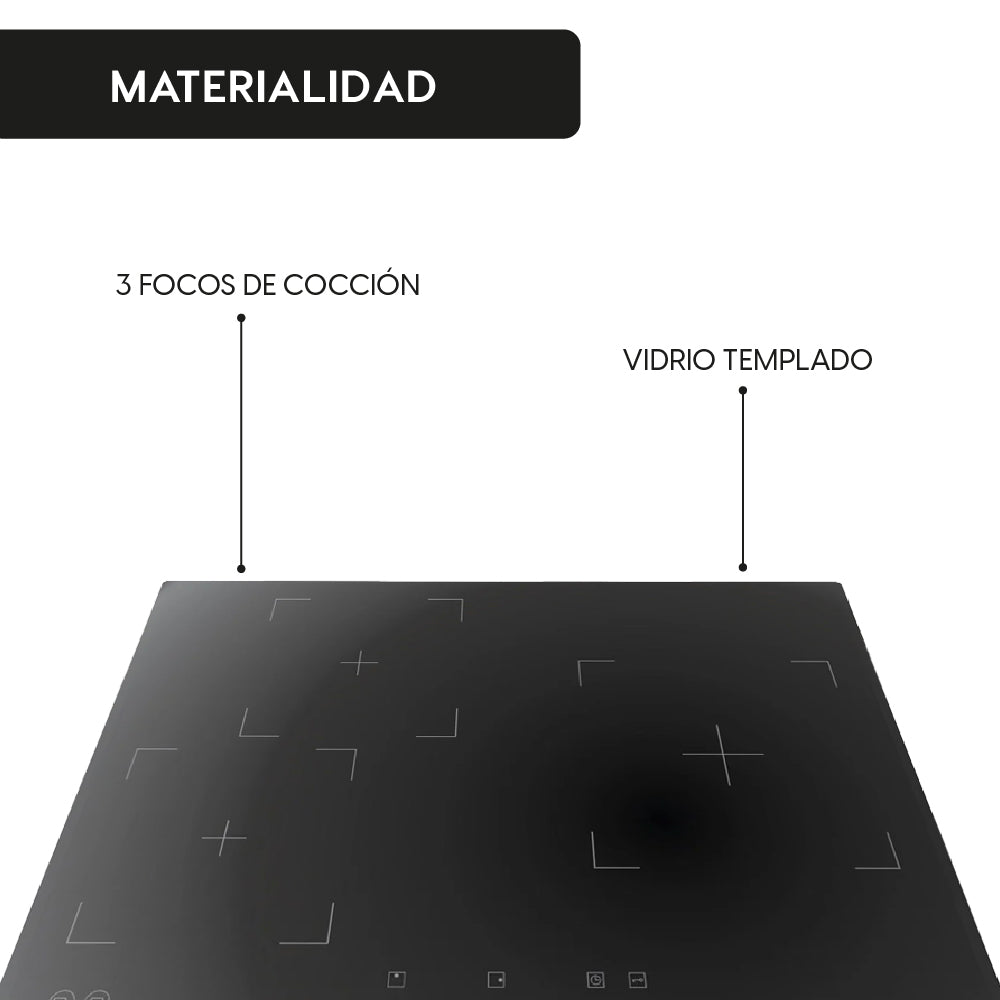 Encimera Vitrocerámica 3 Plus 3 Quemadores 60 cm Kubli - Caja Dañada-Encimeras Vitroceramicas