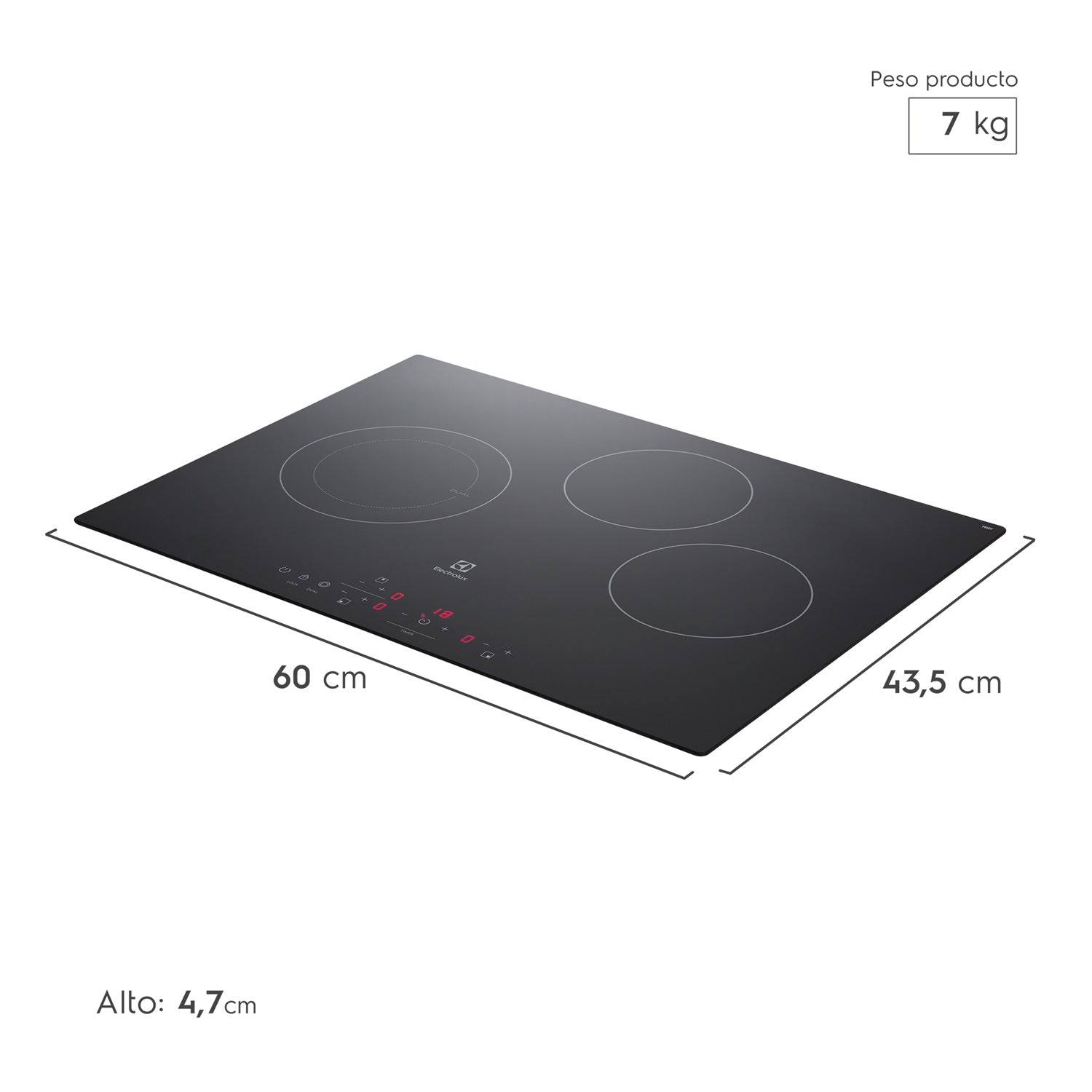 Encimera Vitrocerámica 3 Platos VE6DT Electrolux3#Negro