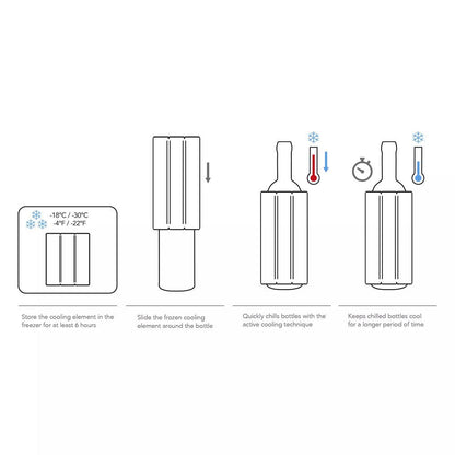 Enfriador de Champagne Elegant Acero Inoxidable Vacuvin3#Gris