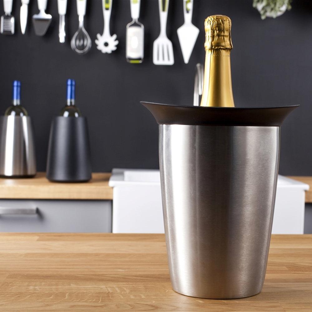 Enfriador de Champagne Elegant Acero Inoxidable Vacuvin1#Gris