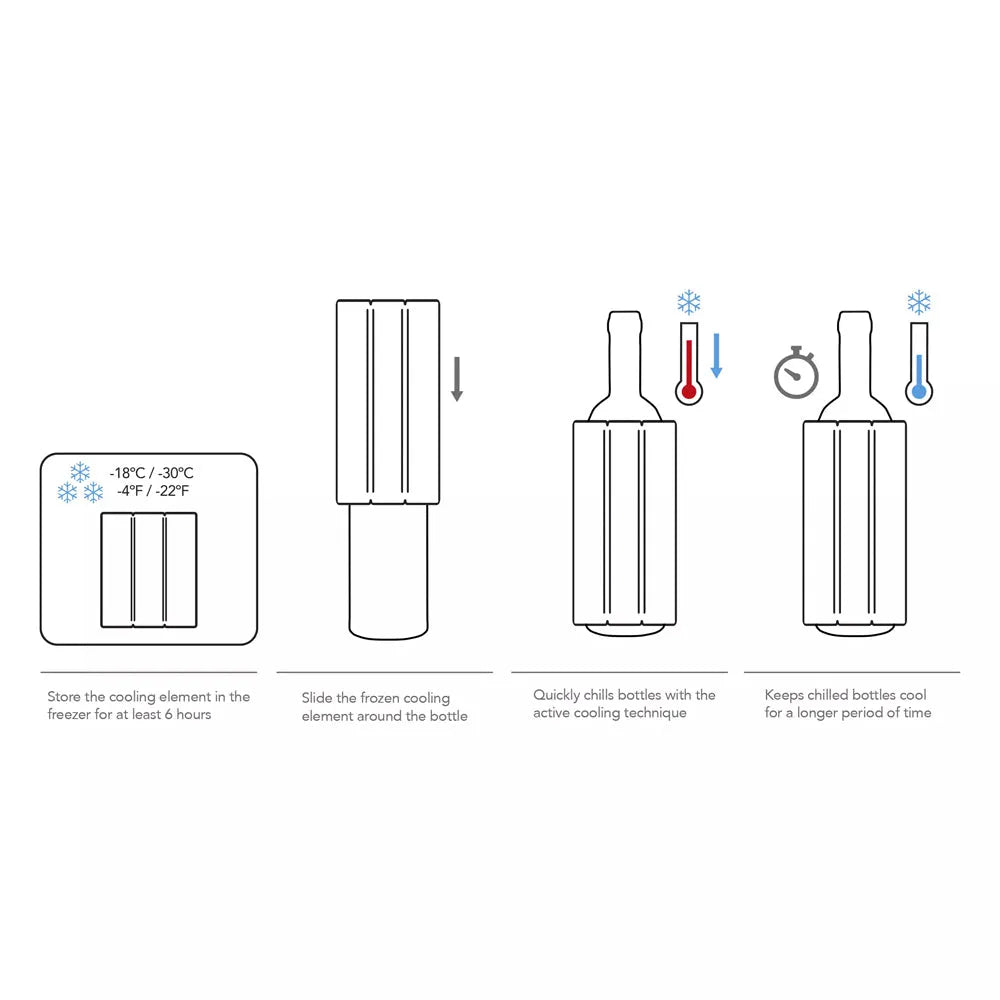 Enfriador Vino Active Cooler Silver Vacuvin-Accesorios para Vinos