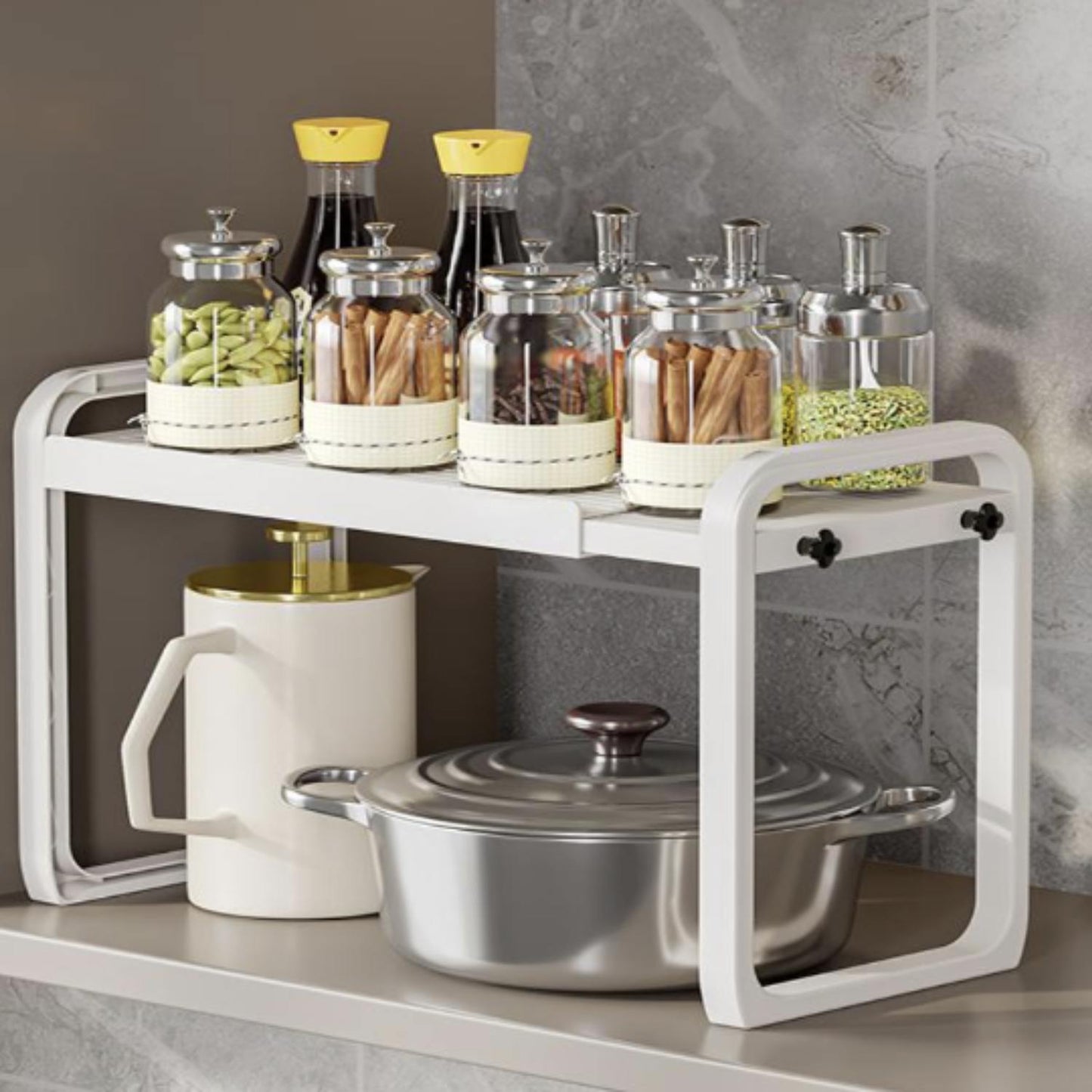 Estante Expandible de 1 Nivel Santú Home & Deco2#Blanco