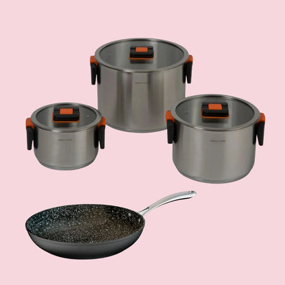 Kit Batería Lyon + Sartén Narbona 20 cms 8 pzs Simple Cook