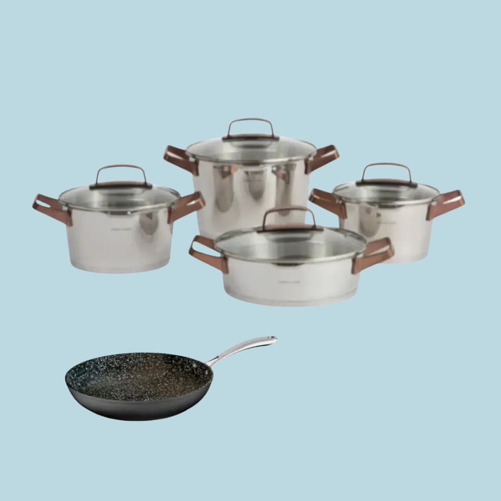 Kit Batería Simple Cook Niza cobre 8 pzs + Sartén Simple Cook Narbona 20 cms