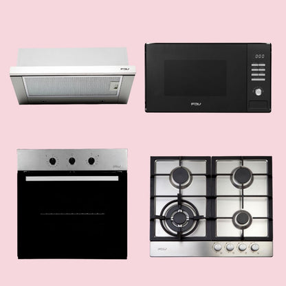 Kit Horno FDV Design + Encimera FDV Design 60 2.0 BUT + Campana FDV Urban 60 + Microondas FDV Design