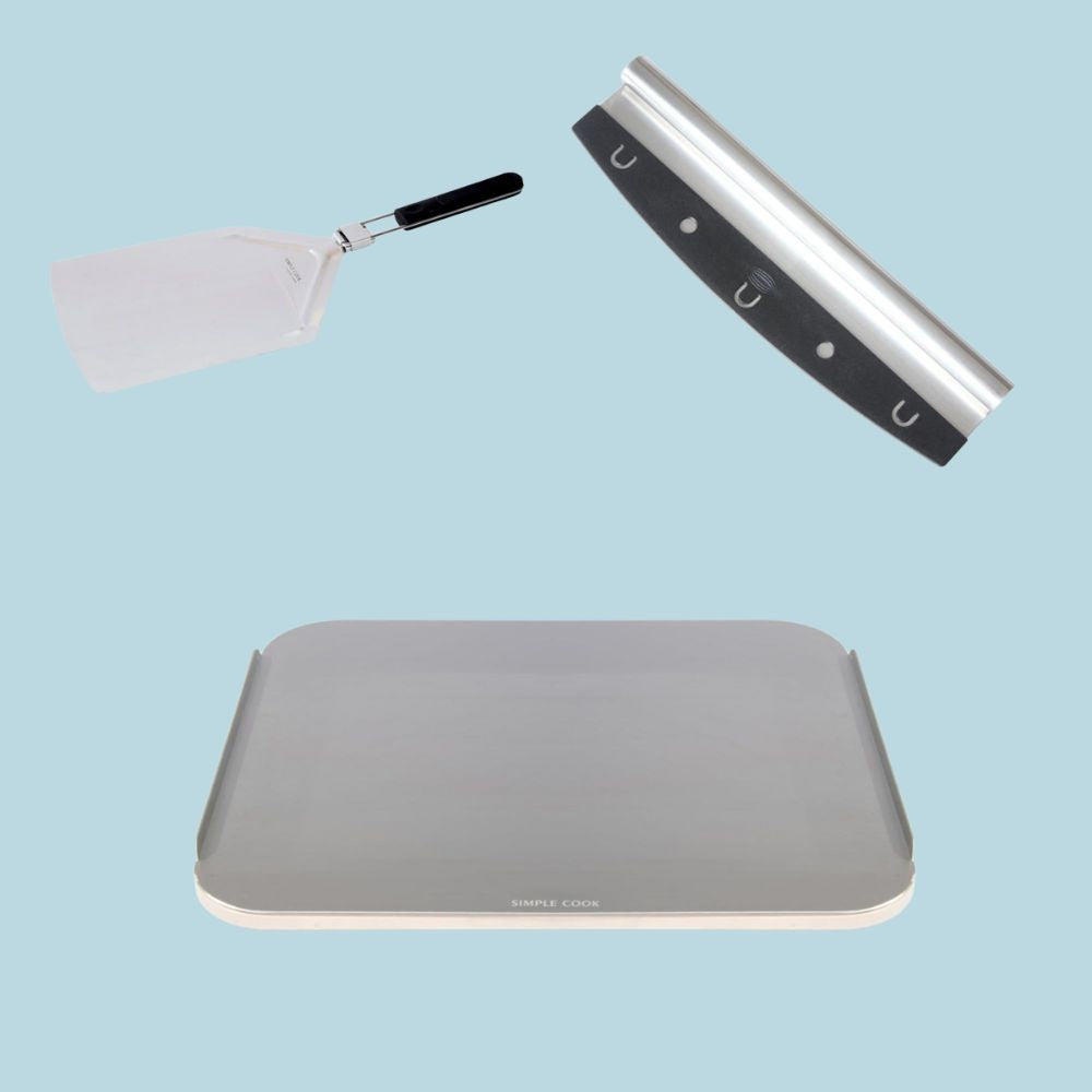 Kit Piedra Pizza+ Espátula + Pizza Cutter