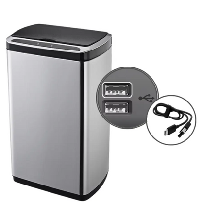 Basurero con Sensor Carga USB 50 L Nook3#Gris