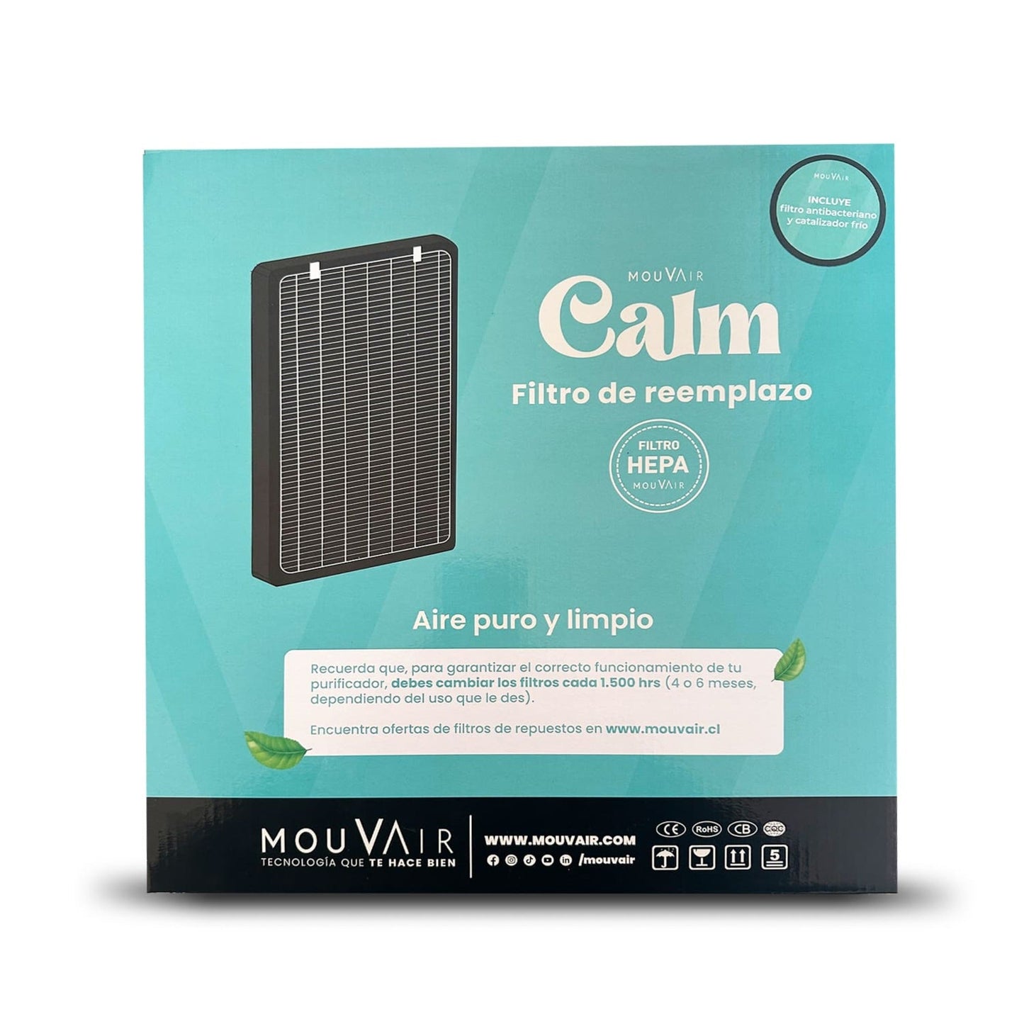 Filtros Reemplazo Calm H13 Catalizador Mouvair5#Negro