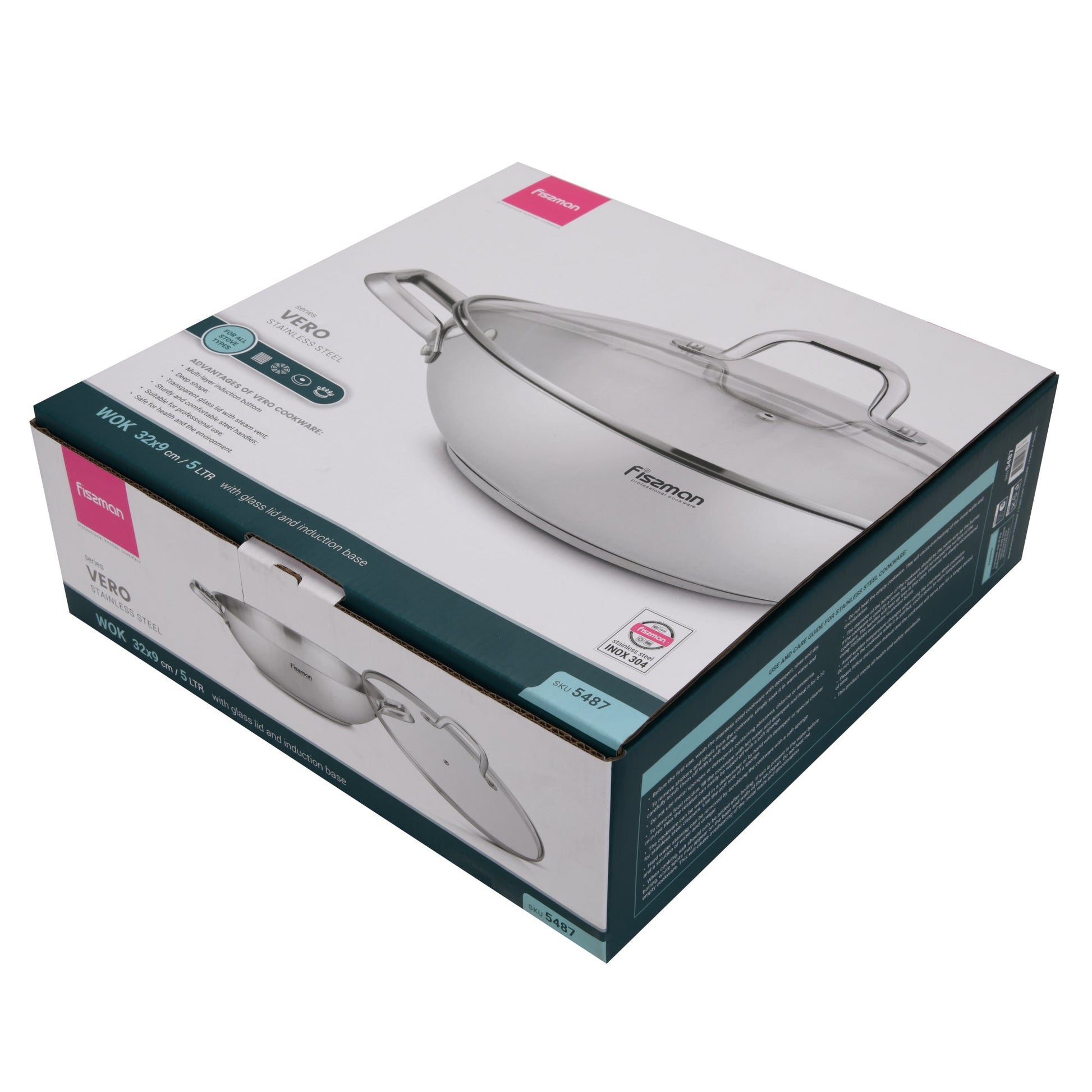 Wok Vero 5 Lts Fissman10#Negro