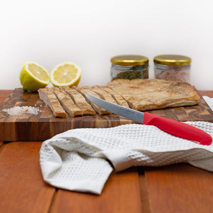 Juego de Cuchillos Para Asado + Tabla Para Picar1#Rojo