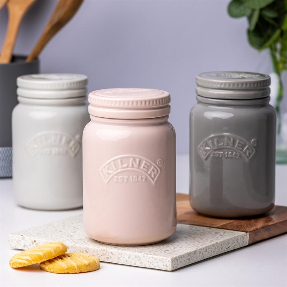 Frasco Push Top Cerámica 0.6 Lt Kilner1#Gris