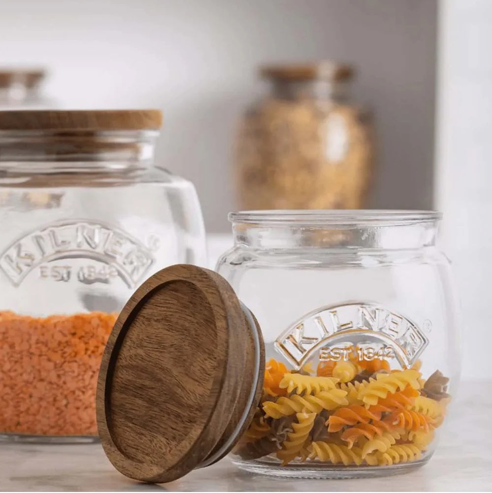 Frasco Universal Push Top Madera 0.85 Lt Kilner2#Transparente