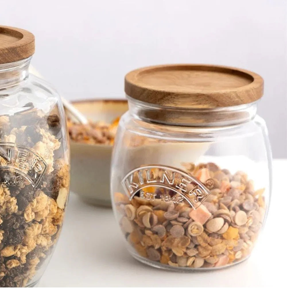 Frasco Universal Push Top Madera 0.85 Lt Kilner4#Transparente