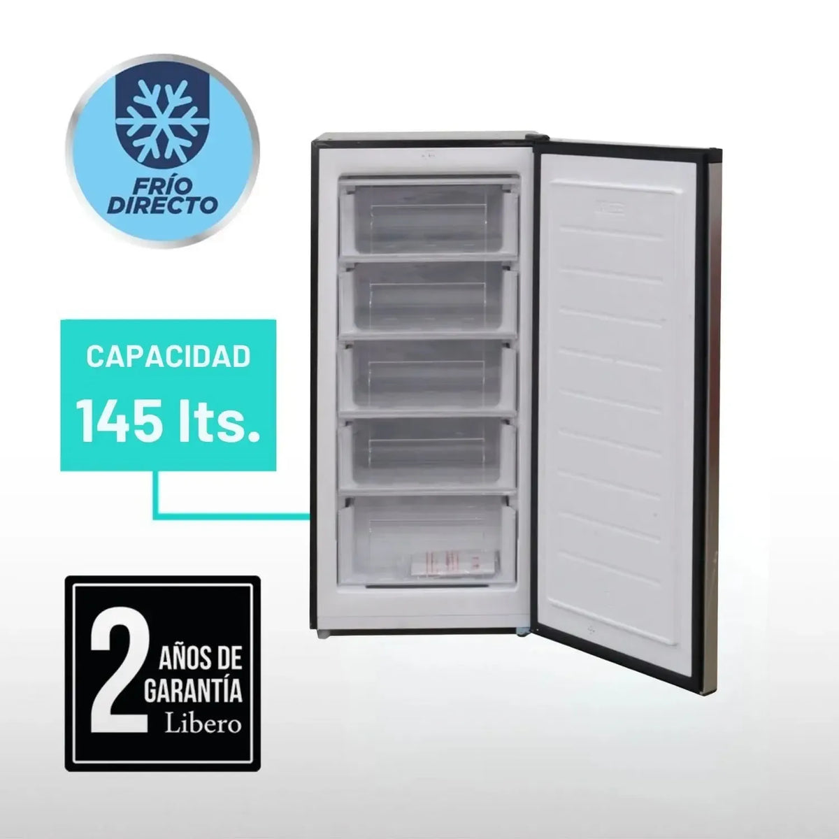 FREEZER VERTICAL FRIO DIRECTO 145 LTS LFV-150I INOX-Freezers