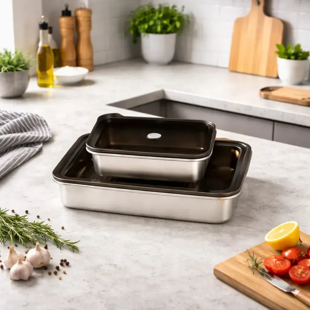 Freidora Aero Fryer 15 LT FDV + Set 2 contenedores Silver 1.6L/2.5L SimpleCook-Kits de Cocción