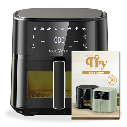 Freidora Clear Fry 6L + Rociador de Aceite + Molde de Silicona Mouvair3#Negro
