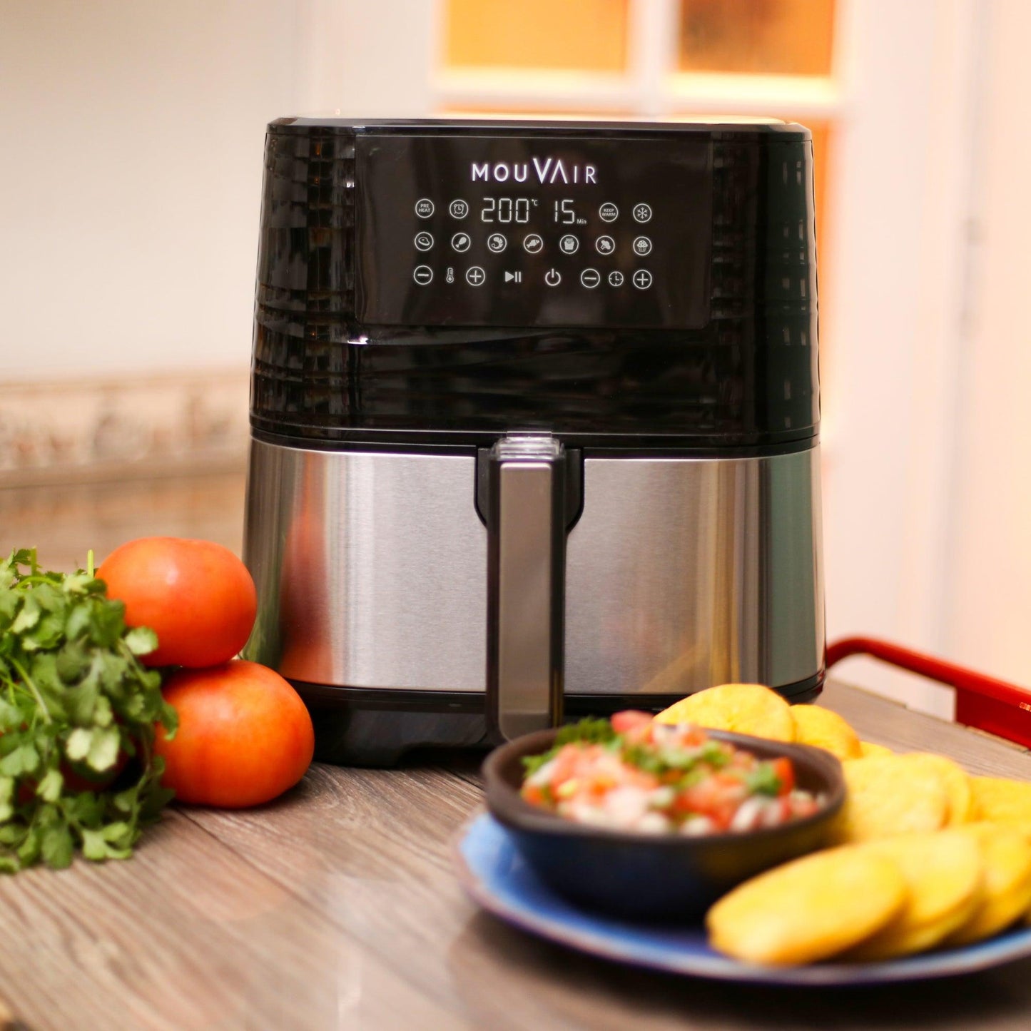 Freidora de Aire Mouvair Gourmet 5,5 Lts + Molde de Silicona Mouvair12#Negro