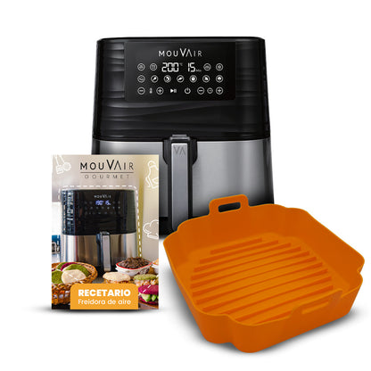 Freidora de Aire Mouvair Gourmet 5,5 Lts + Molde de Silicona Mouvair1#Naranja