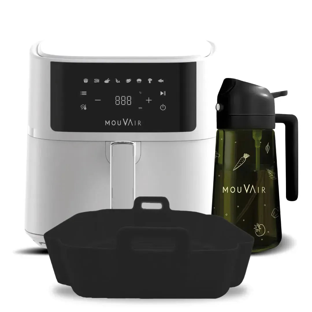 Freidora Fry 6L + Rociador de Aceite + Molde de Silicona Mouvair10#Blanco