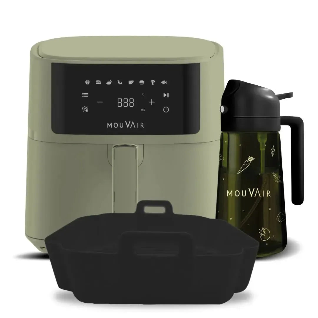 Freidora Fry 6L + Rociador de Aceite + Molde de Silicona Mouvair2#Verde