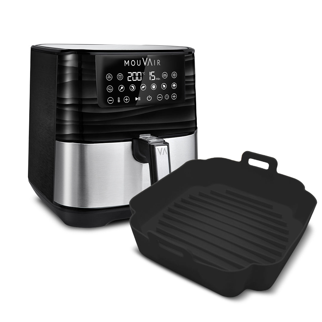 Freidora de Aire Mouvair Gourmet 5,5 Lts + Molde de Silicona Mouvair9#Negro