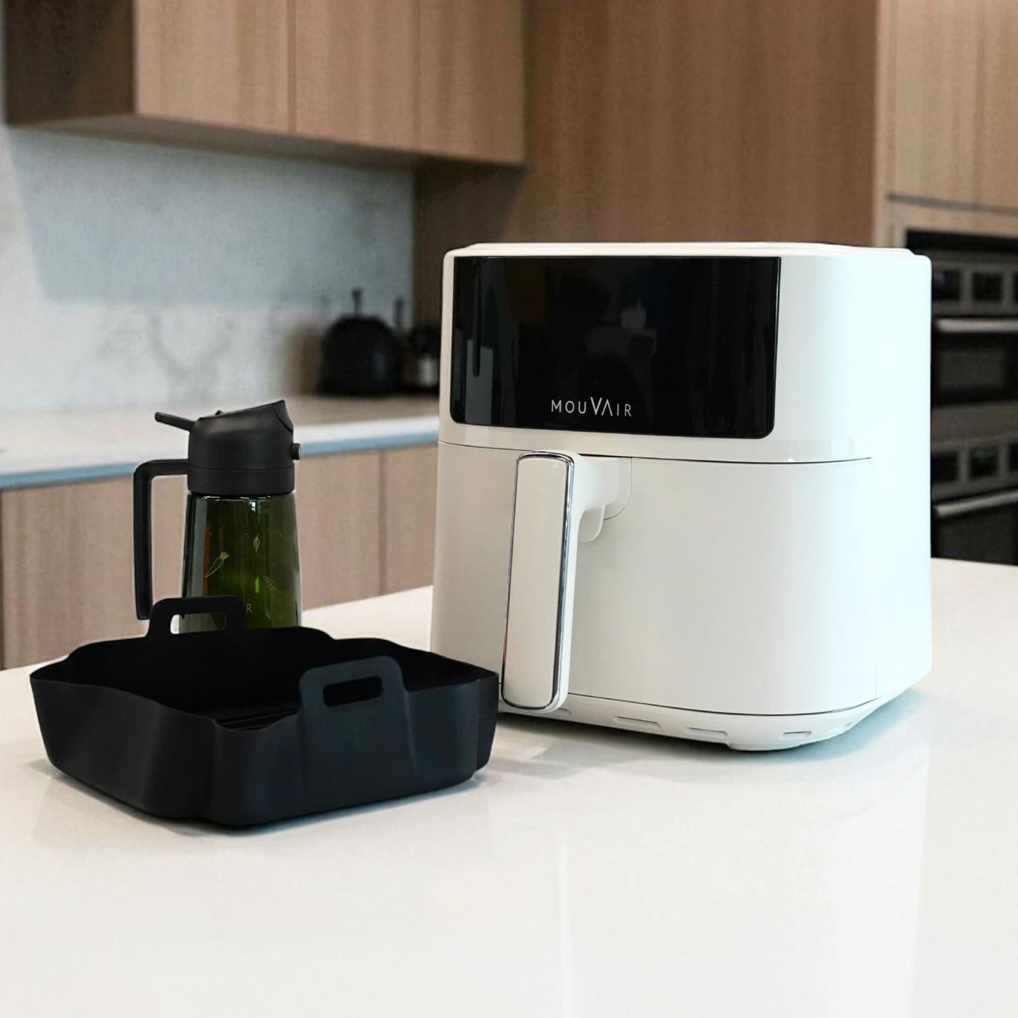 Freidora Fry 6L + Rociador de Aceite + Molde de Silicona Mouvair9#Blanco