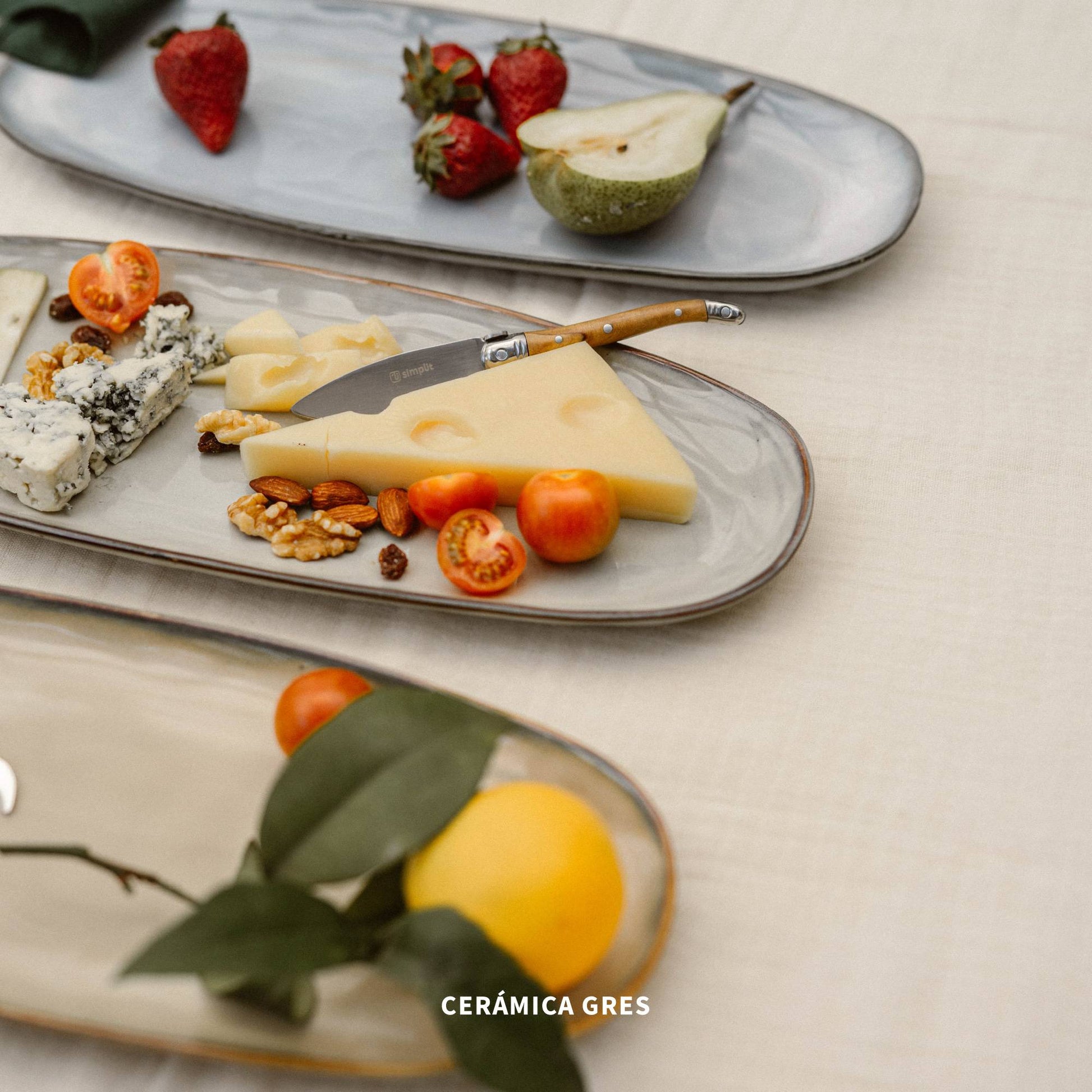 Fuente Ovalada Aperitivo Cerámica 36cm Amalfi Simplit2#Azul