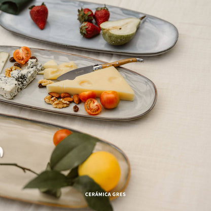 Fuente Ovalada Aperitivo Cerámica 36cm Amalfi Simplit2#Azul