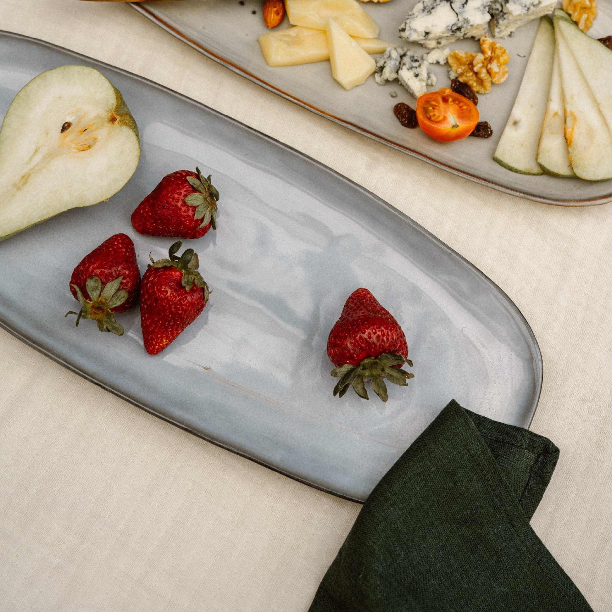 Fuente Ovalada Aperitivo Cerámica 36cm Amalfi Simplit1#Azul