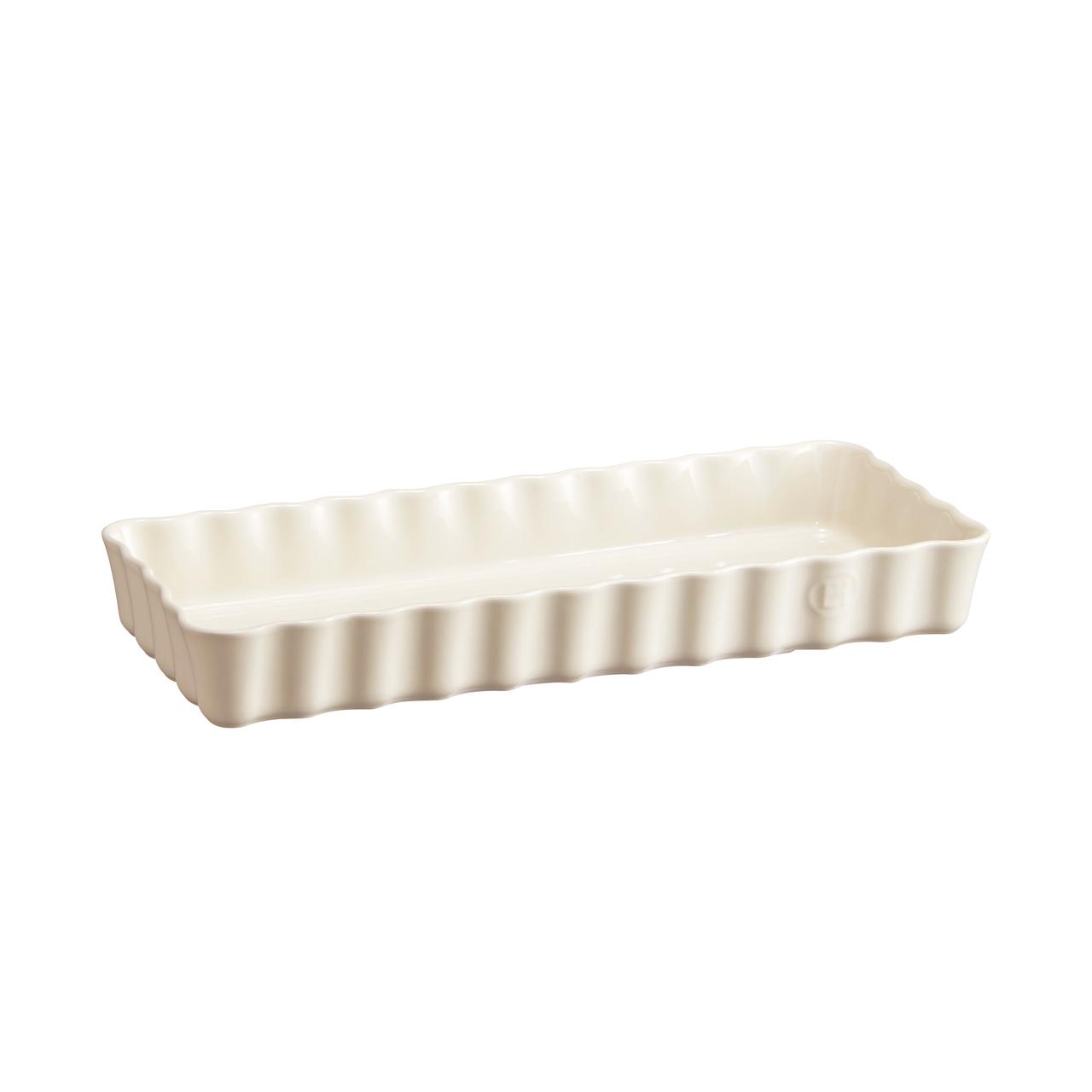 Fuente Tarta Larga Rectangular Crudo Emile Henry1#Beige