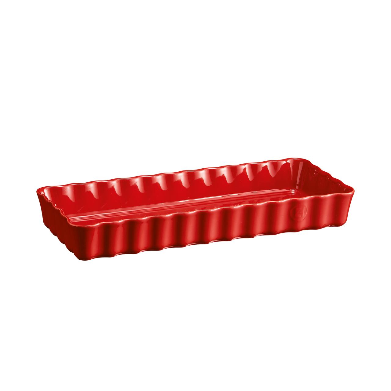Fuente Tarta Larga Rectangular Rojo Emile Henry1#Rojo