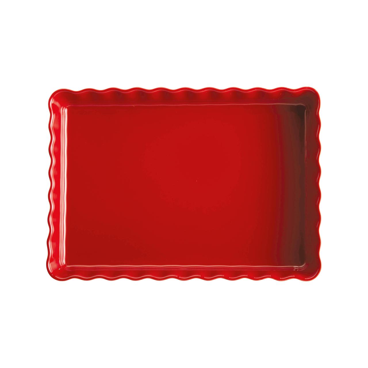 Fuente Tarta Rectangular 24X34 Cm Rojo Emile Henry1#Rojo