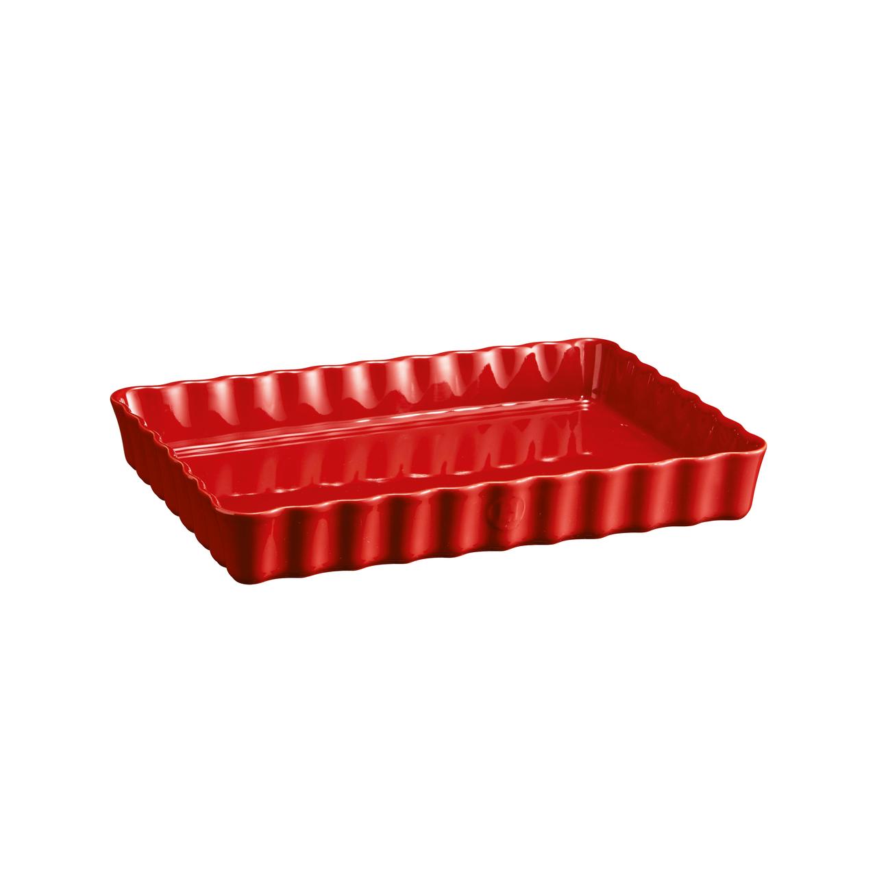 Fuente Tarta Rectangular 24X34 Cm Rojo Emile Henry2#Rojo