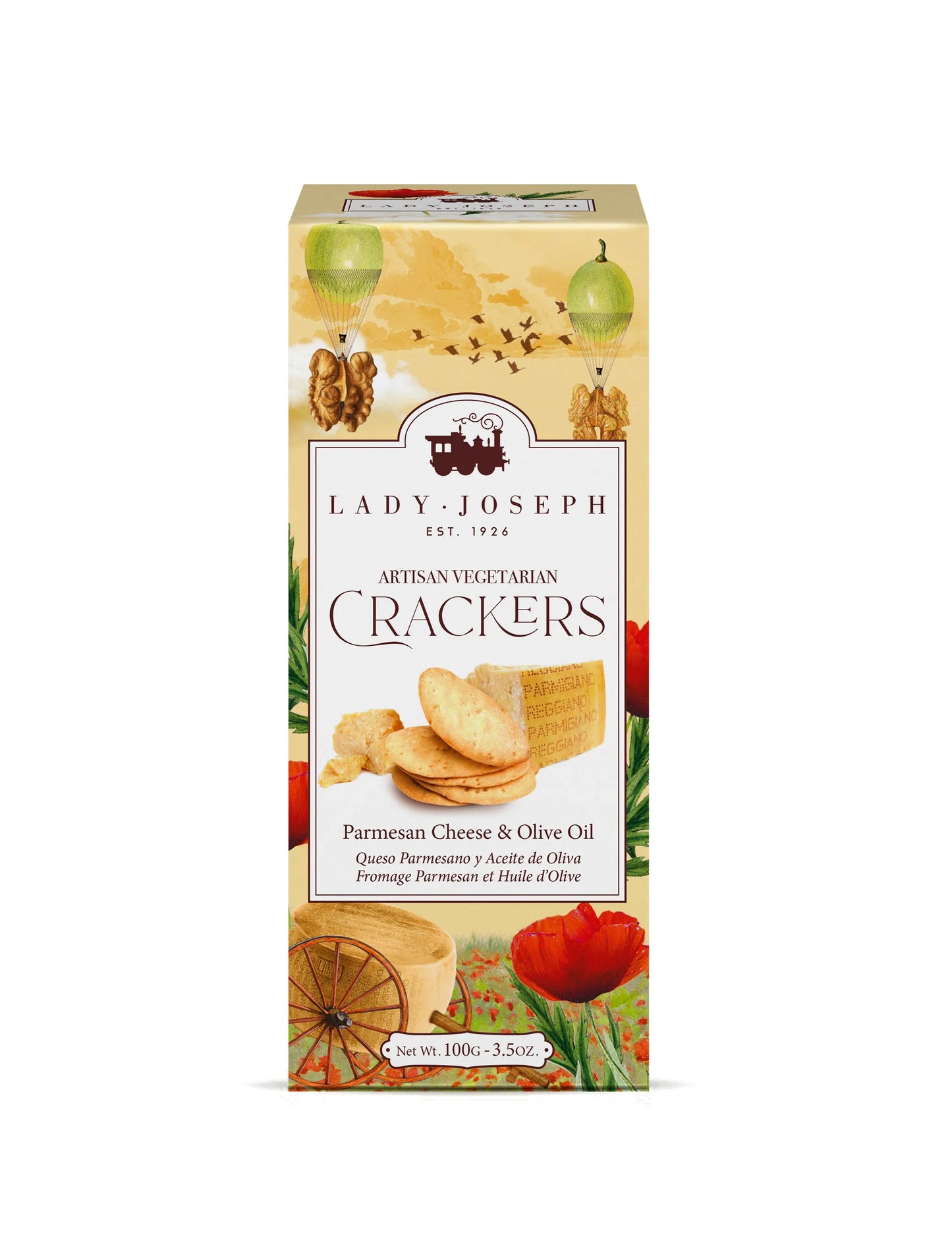 Galletas Crackers Queso Parmesano y Aceite de Oliva 100 Grs Lady Joseph