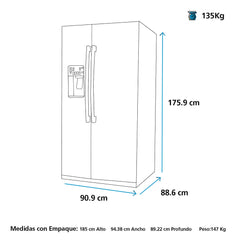 Refrigerador Side By Side 748Lts netos Black GE GRC26FGMFPS13