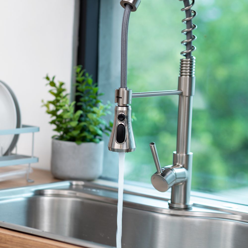 Grifería Top Pro Acero Extensible 3 Funciones FDV-Kitchen Center