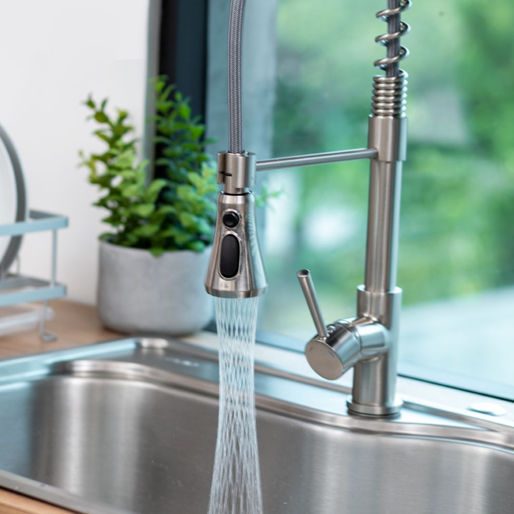 Grifería Top Pro Acero Extensible 3 Funciones FDV-Kitchen Center